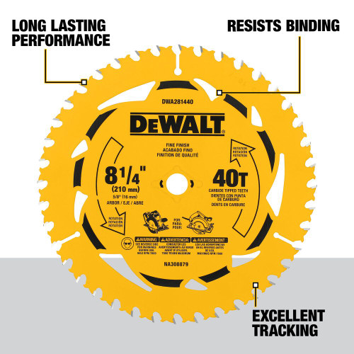 DeWalt DWA281440 8-1/4 Inch 40T Fine Finish Circular Saw Blade