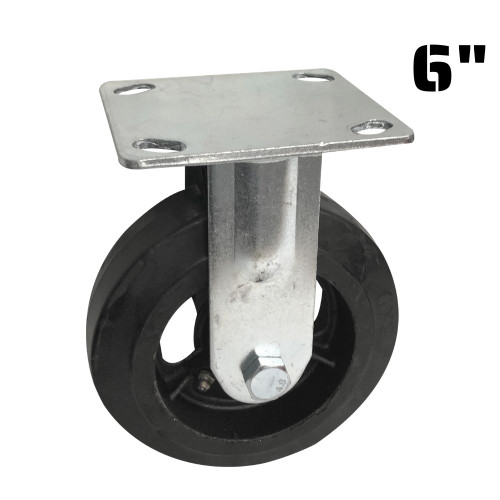 Truwerx 86257 6 Inch Industrial Rubber Fixed Caster Wheel