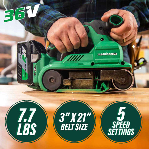 Metabo HPT SB3608DAQ4M MultiVolt 36V Cordless Brushless 3 Inch x 21 Inch Belt Sander (Tool Only)