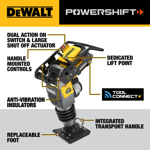 DeWalt DCPS660AG2 POWERSHIFT Cordless Brushless 60Kg Class Rammer Kit