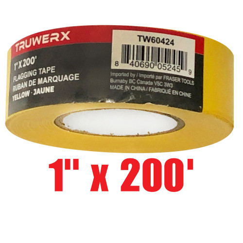 Truwerx 60424 1 in x 200 ft Flagging Tape - Yellow