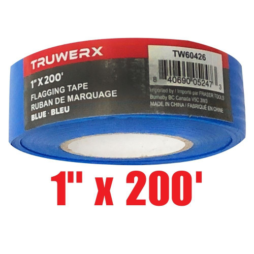 Truwerx 60426 1 in x 200 ft Flagging Tape - Blue