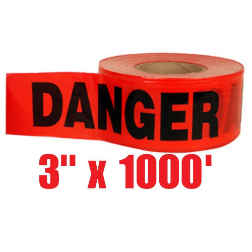 Truwerx 60456 3 inch x 1000 foot Danger Barricade Tape - Red