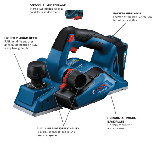 Bosch GHO18V-26N 18V Cordless Brushless Planer (Tool Only)
