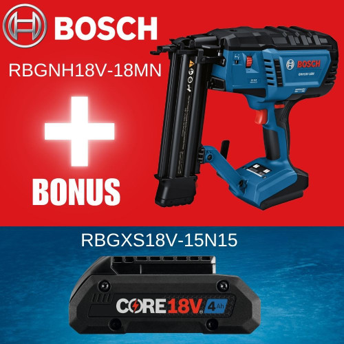 Bosch GNH18V-18MN 18V Cordless Brushless 18-Gauge 2-1/8 Inch Brad Nailer (Tool Only)
