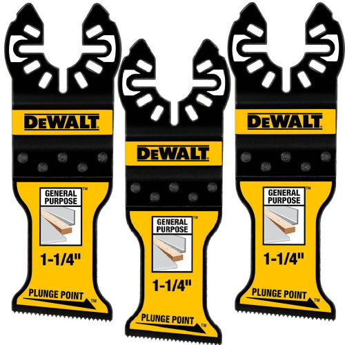 DeWalt DWA4258-3 PlungePoint 1-1/4 Inch Bi-Metal General-Purpose Oscillating Blades - 3 pack