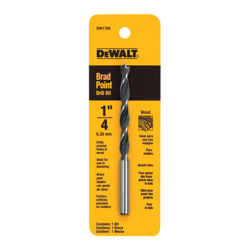 DeWalt DW1706 1/4 Inch HSS Brad Point Drill Bit