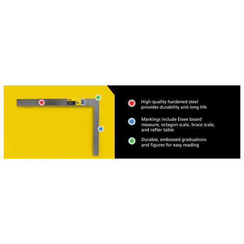 Stanley 45-910 24-Inch Blue Steel English Rafter/Roofing Square