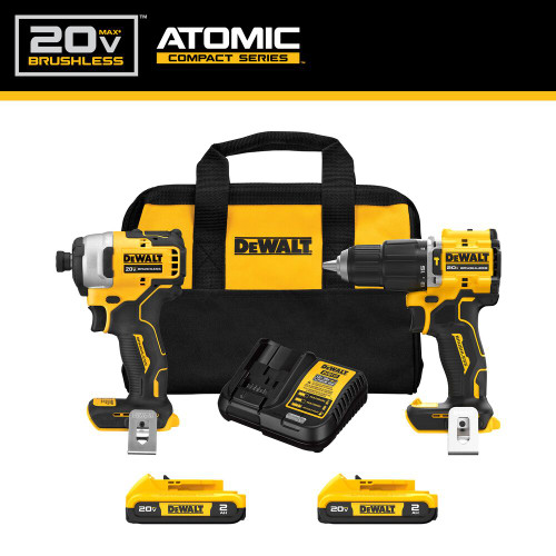 DeWalt DCK226D2 20V MAX ATOMIC 2-Tool Compact Cordless Brushless 1/2 inch Drill Driver  and 1/4 inch Impact Driver Combo Kit