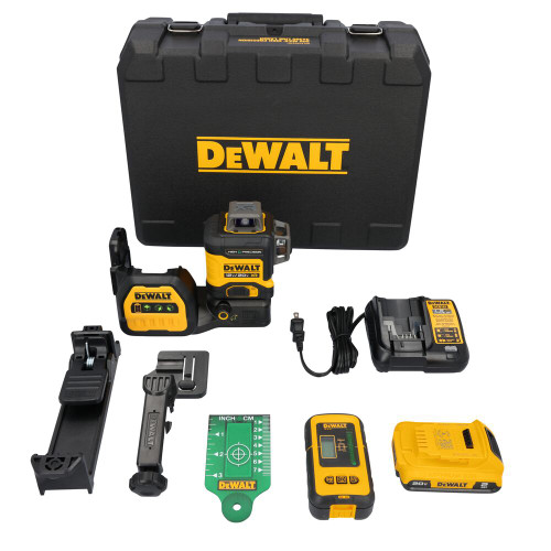 DeWalt DCLE34033D1 20V MAX 3 x 360 Degree High Precision Green Line Laser Kit