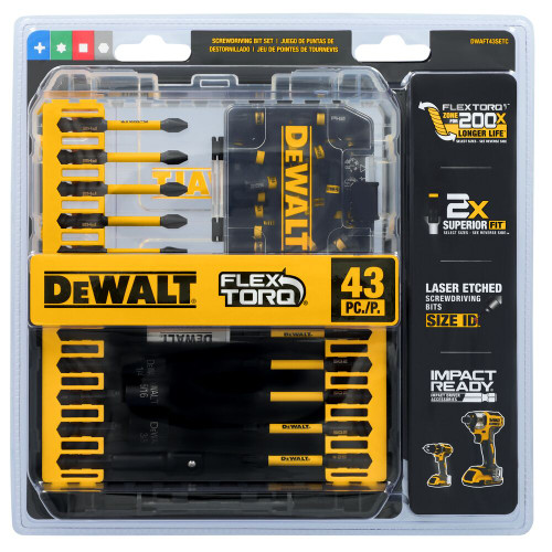 DeWalt DWAFT43SETC FLEXTORQ 43pc Impact Ready Screwdriver Bit Set