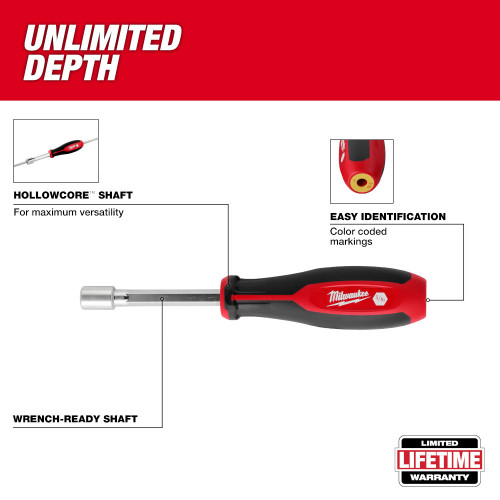 Milwaukee 48-22-2457 9/16 Inch SAE HollowCore Nut Driver