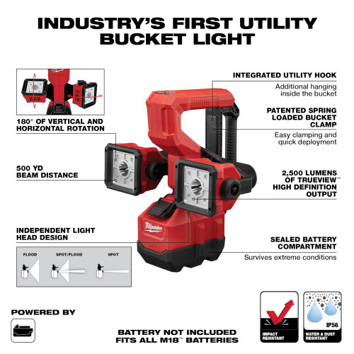 Milwaukee 2122-20 M18 Utility Bucket Light (Tool Only)