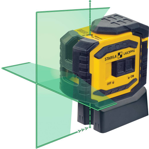 Stabila 03185 LAX300G Green Beam Cross Line Plus Plumb Dots Laser Level