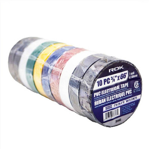 ROK 31442 3/4 in. Electrical Tape Asst. - 10pk