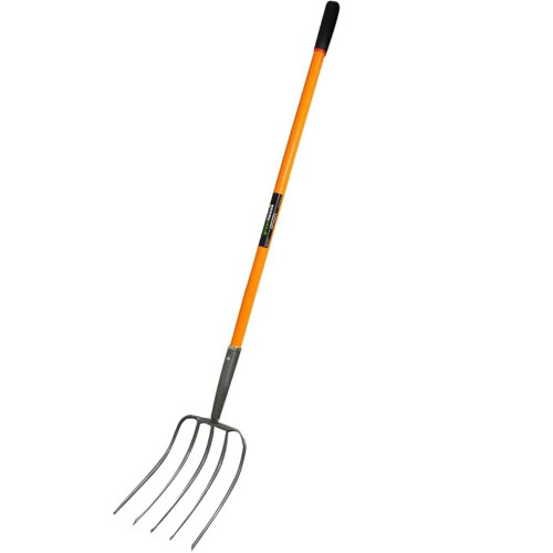 Holland Greenhouse G000242 5-Tine Manure Fork with Fibreglass Long Handle