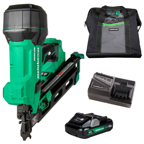 Metabo HPT NR1890DCAM 18V MultiVolt Cordless 30° 3-1/2in Paper Tape Framing Nailer Kit