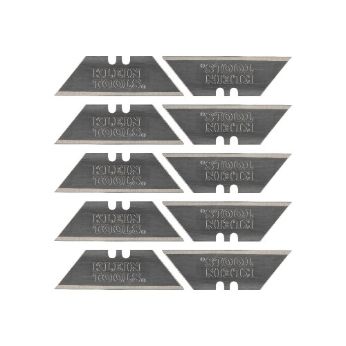 Klein Tools 44124 Utility Knife Blades - 10pk showing all ten blades