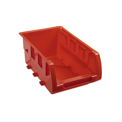SHOPRO S012220 8pc Small Storage Bin Set with 3-1/2 Inch Rails - Red