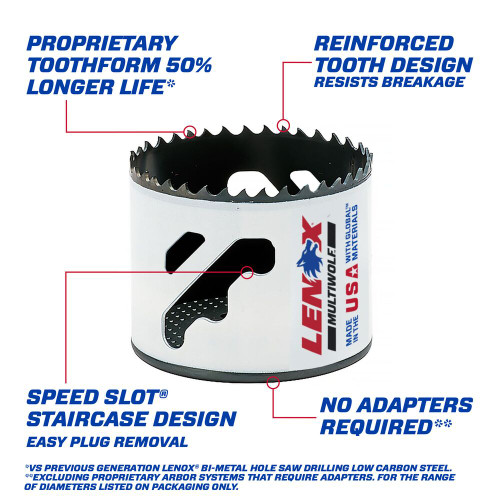 Lenox 3004848L Speed Slot 3in Bi-Metal Hole Saw