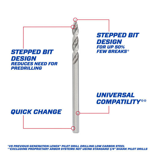 Lenox LXAH99414SPB T2 1/4in x 4-1/4in Pilot Drill Bit
