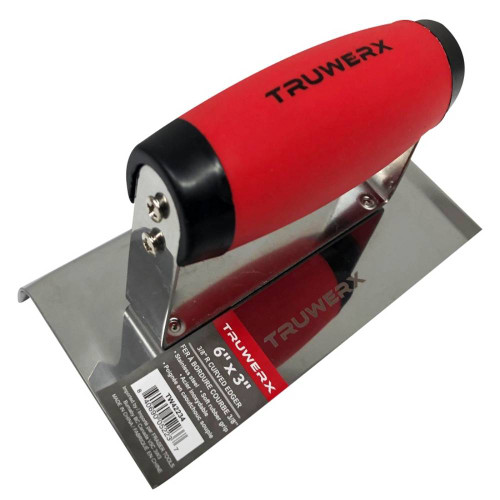 Truwerx 6in x 3in Stainless Steel Curved Edger with 3/8in Radius