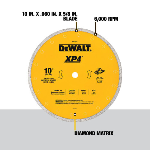 DeWalt DW4764 10 inch XP4 Porcelain Tile Diamond Blade