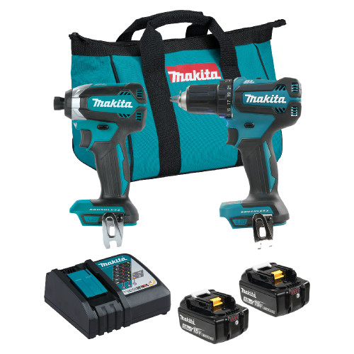 Makita DLX2289TX1 18V LXT 2-Tool Cordless Brushless 1/2 inch Drill/Driver & 1/4 inch Impact Driver Combo Kit