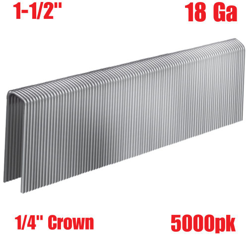 Truwerx TW72507 18-Gauge Galvanized 1-1/2in Staples with 1/4in Crown - 5,000 Pack