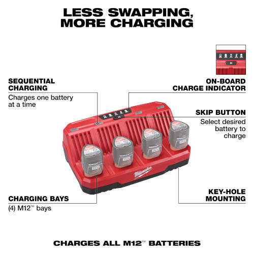 Milwaukee 48-59-1204 M12 Four Bay Sequential Charger