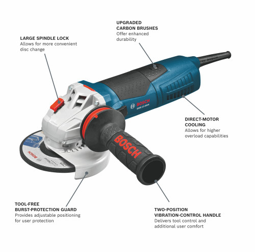 Bosch GWS13-50VS 13.0 Amp Variable-Speed 5 inch Angle Grinder