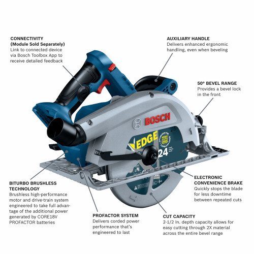 Bosch GKS18V-25CN PROFACTOR 18V Strong Arm Connected-Ready 7-14 Inch Circular Saw (Tool Only)