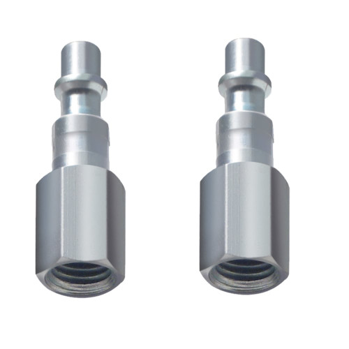 ROK 14911 1/4 Inch Female Industrial M-Style Steel Plug - 2pk