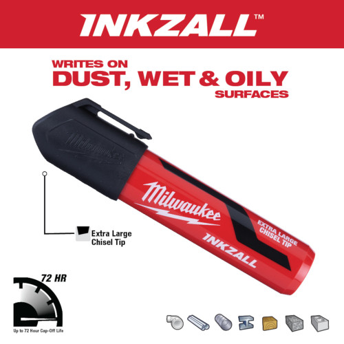 Milwaukee 48-22-3260 INKZALL Extra Large Chisel Tip Black Marker