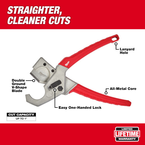 Milwaukee 48-22-4204 1 inch Tubing Cutter cutting pipe