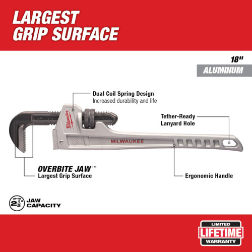Milwaukee 48-22-7218 18-inch Aluminum Pipe Wrench