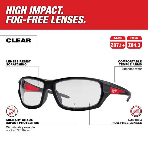 Milwaukee 48-73-2020 Clear Performance Safety Glasses