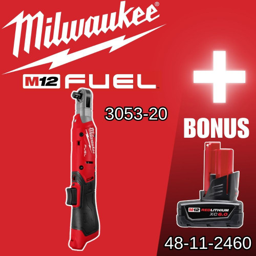 Milwaukee 3053-20 M12 FUEL Cordless Brushless 3/8 Inch Ratchet (Tool Only)
