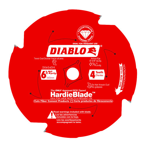 Diablo D0604DH 6-1/2 Inch 4T HardieBlade Saw Blade for Fibre Cement