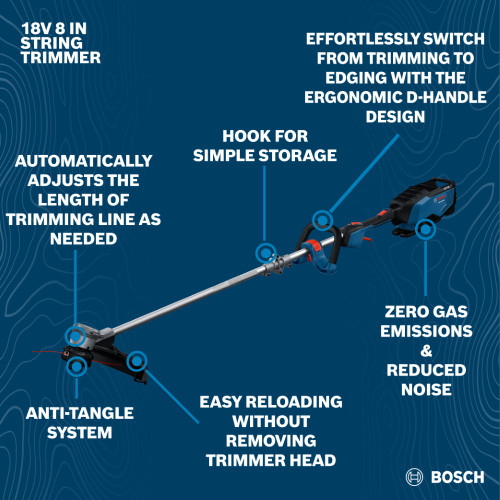 Bosch GRT18V-40N18X 18V Cordless Brushless 16 Inch String Trimmer Kit