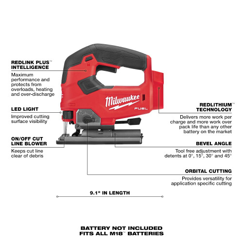 Milwaukee 2737-20 M18 FUEL D-Handle Jig Saw (Tool Only)
