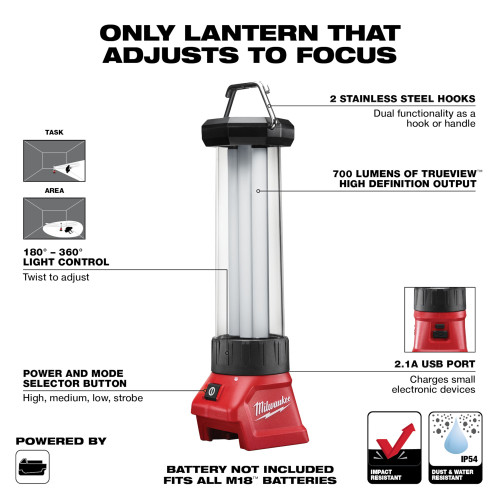 Milwaukee 2363-20 M18 Work Lantern / Trouble Light with USB Charging (Tool Only)