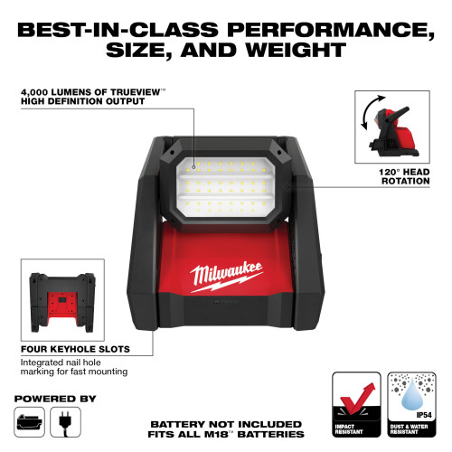 Milwaukee 2366-20 M18 ROVER 4000 Lumen AC/DC Flood Light (Tool Only)