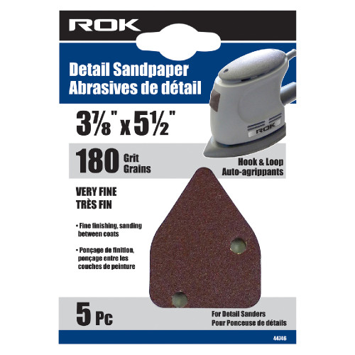 ROK 180 Grit Detail Sandpaper Sheets - 5pk