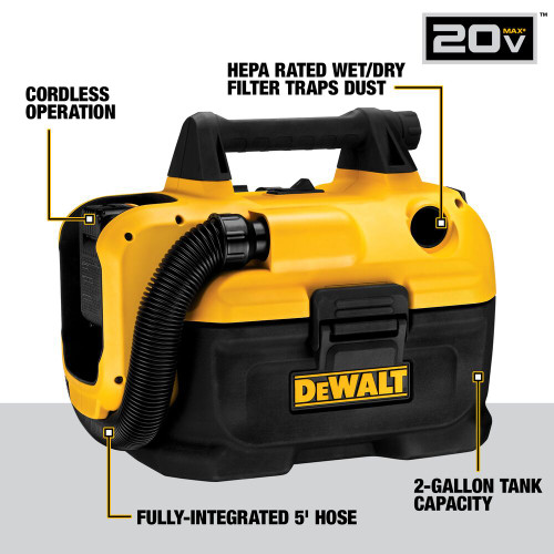 DeWalt DCV580H 20V MAX Cordless Wet-Dry Vacuum (Tool Only)