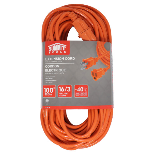 Summit ST80128 100 foot 16/3 Gauge All-Weather Extension Cord
