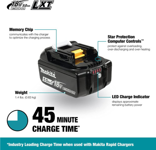 Makita BL1850B 18V LXT 5Ah Lithium-Ion Battery