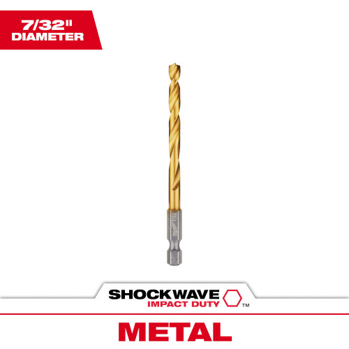 Milwaukee 48-89-4611 SHOCKWAVE 7/32 Inch Titanium Drill Bit with RED HELIX