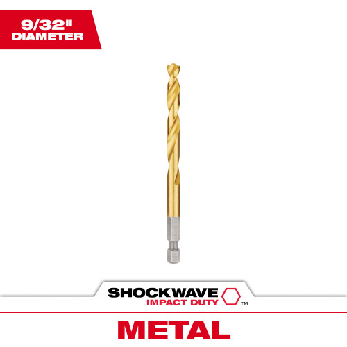 Milwaukee 48-89-4615 SHOCKWAVE 9/32 Inch Titanium Drill Bit with RED HELIX
