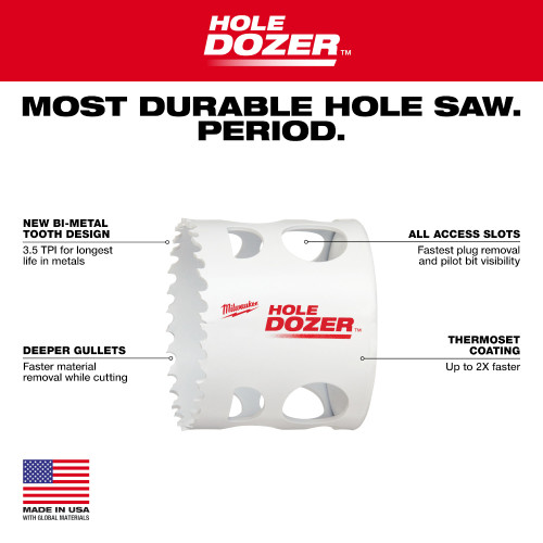 Milwaukee 49-56-0213 HOLE DOZER 4 Inch Bi-Metal Hole Saw